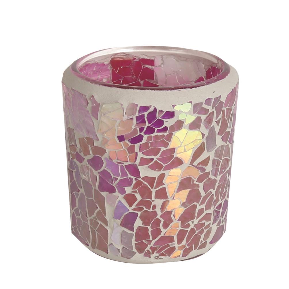 Aroma Pink Crackle Tealight & Votive Holder £4.49